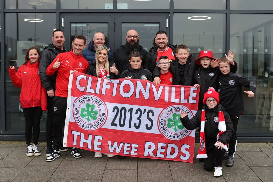 Fans     In todays   game  in Windsor Pk Belfast Cliftonville v Linfield in the Clearer Water irish Cup Final  4/5\/24  Pacemaker Press