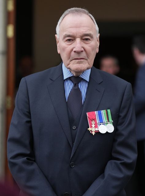 Former RUC assistant chief constable William Stewart at the service (Niall Carson/PA)