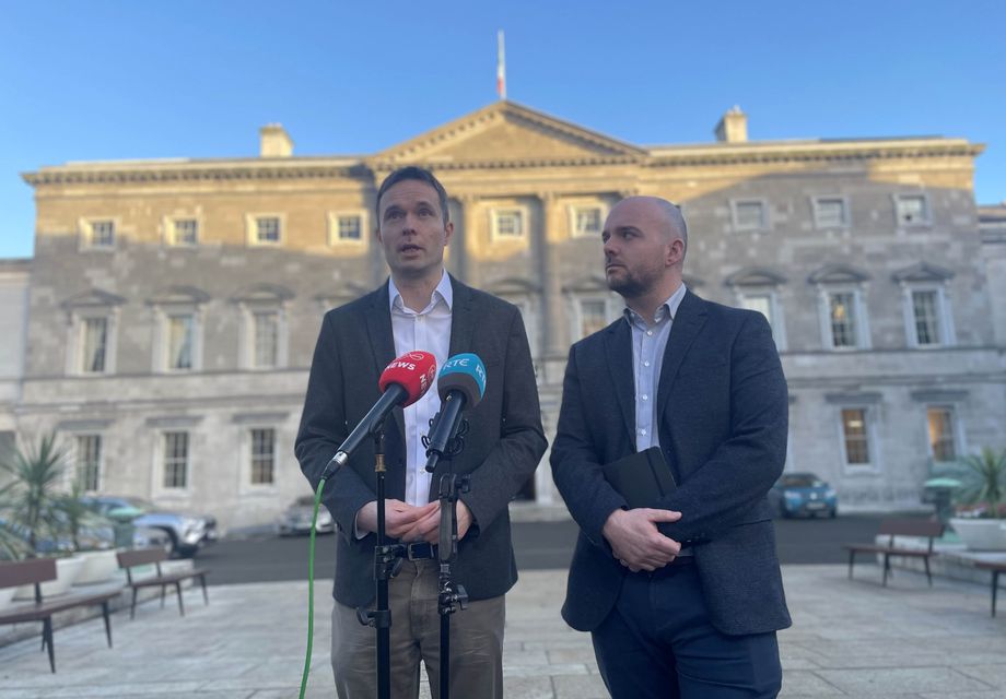 Social Democrats acting leader Cian O’Callaghan and TD Aidan Farrelly (PA)