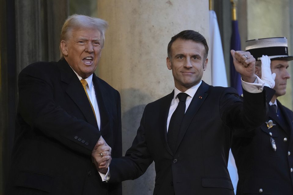 Donald Trump was in Paris on Saturday with French President Emmanuel Macron for the reopening of Notre Dame cathedral (Aurelien Morissard/AP)