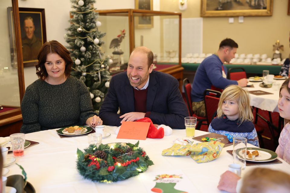 William chatting to families (Richard Pohle/The Times)