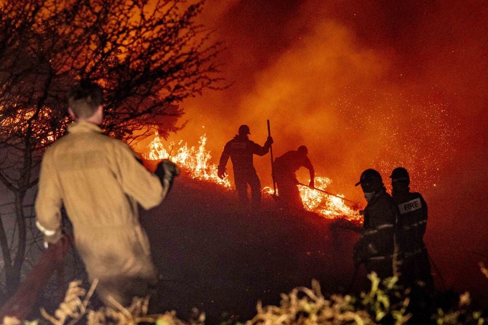 Firefighters battle a major gorse fire on the Black Mountain in Belfast on April 8th 2025 (Photo by Kevin Scott)