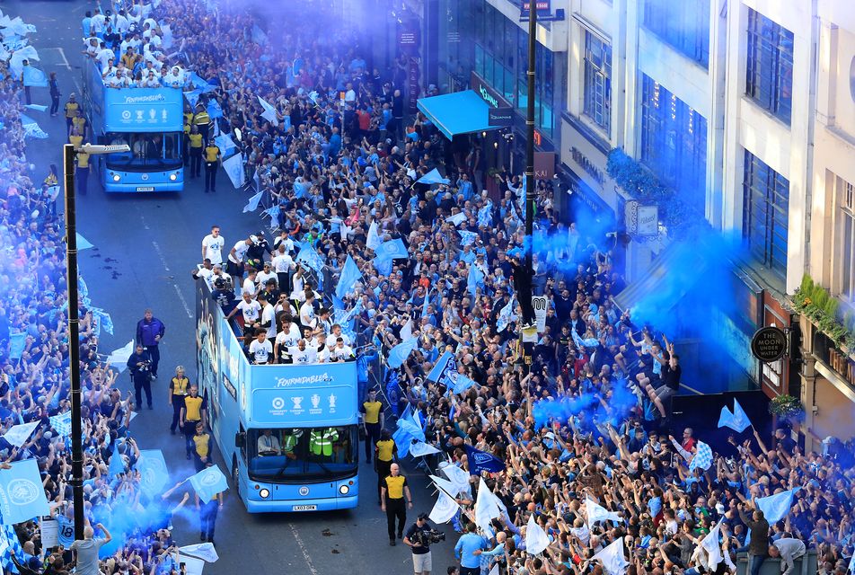 City had four trophies to parade – including the Community Shield – in 2019 (Mike Egerton/PA)