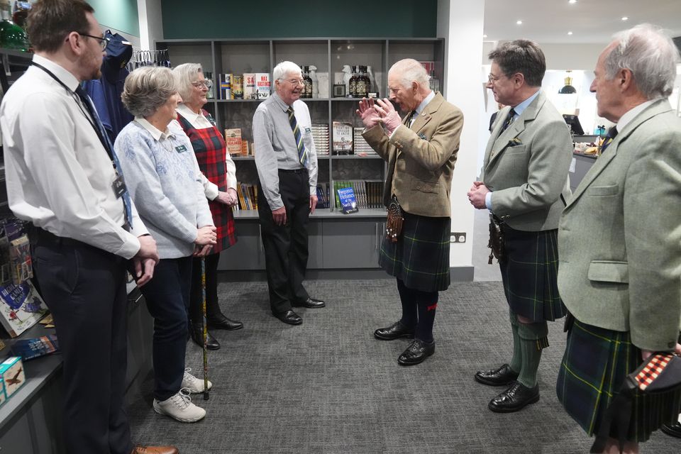 Charles meets staff at the museum during his visit (Andrew Milligan/PA)