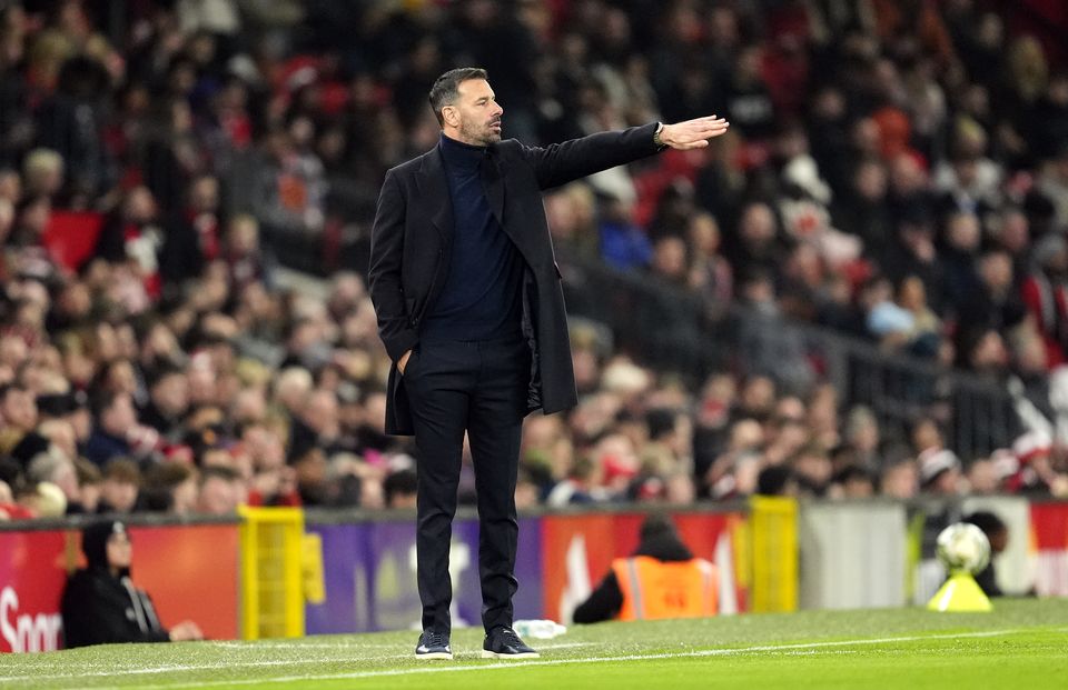 Ruud van Nistelrooy took charge of Manchester United’s Carabao Cup win over Leicester (Nick Potts/PA)