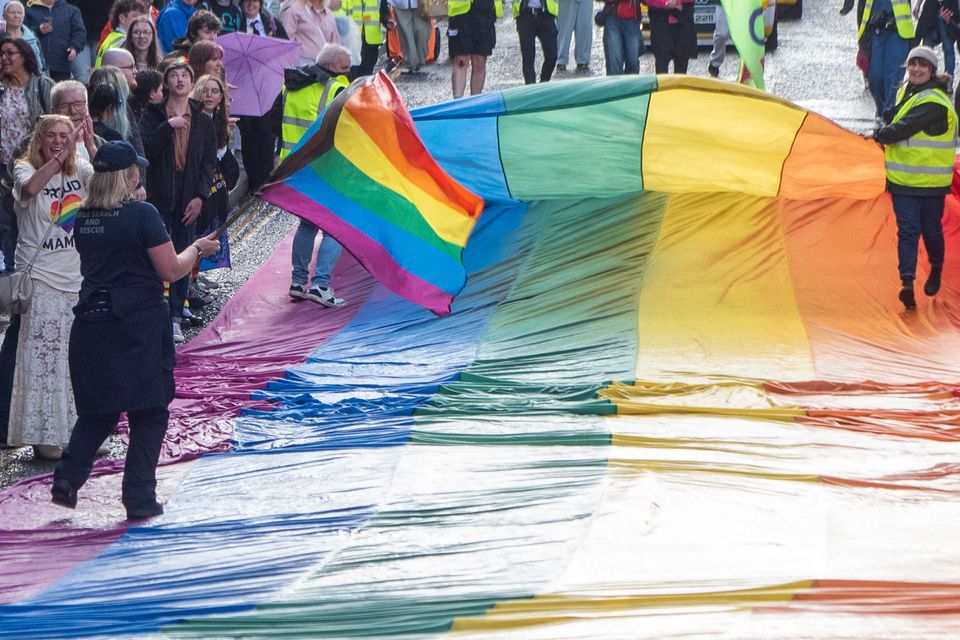 The annual Foyle Pride parade which made its way from the Waterside Railway Station to Guildhall Square. Picture Martin McKeown. 24.08.24