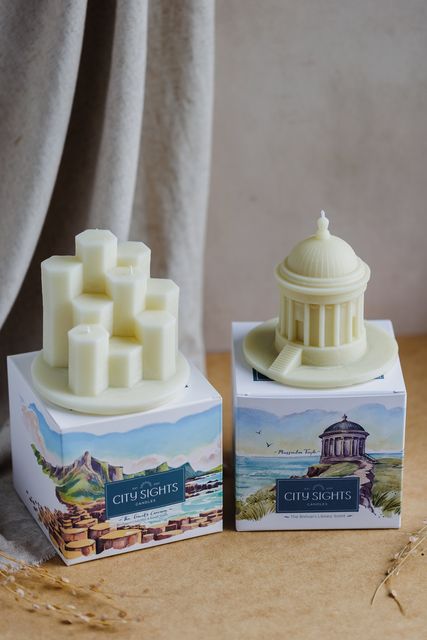 Her Mussenden Temple and Giant's Causeway candles