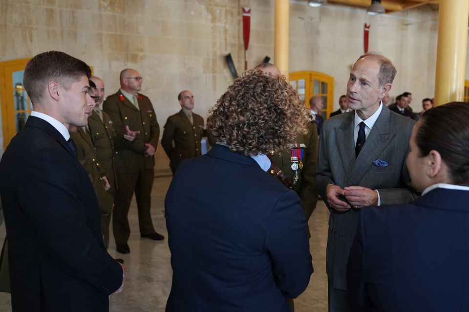 The royal couple paid a visit to the Maritime Museum in Birgu (Aarown Chown/PA)