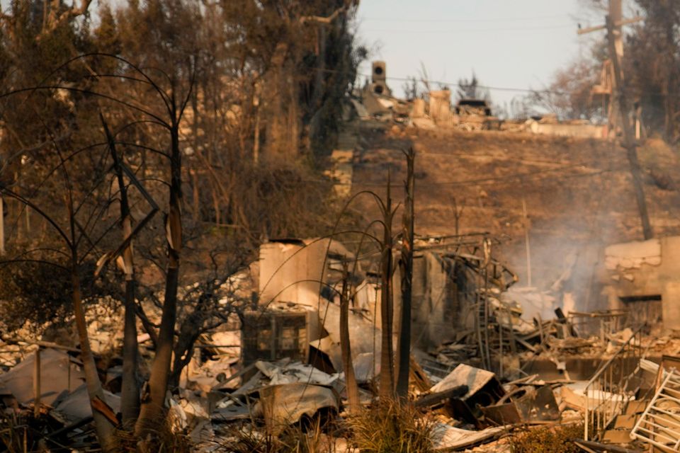 A property is destroyed along Sunset Boulevard (John Locher/AP)