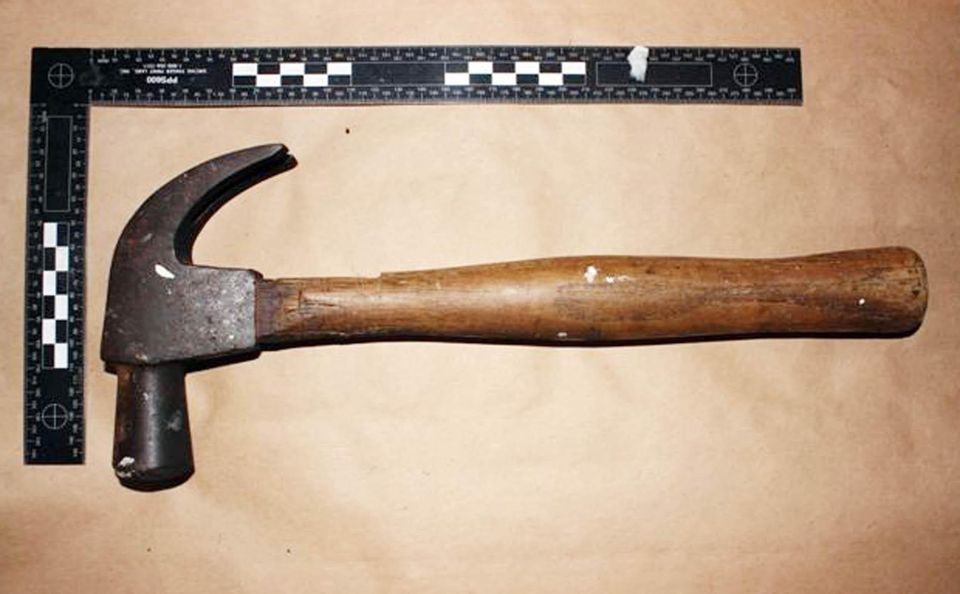 The claw hammer recovered after Jacqueline Bartlam was killed (Nottinghamshire Police)