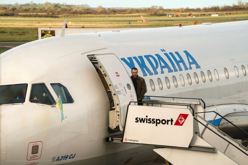 Volodymyr Zelensky’s plane refuelling at Shannon Airport (Noel Sweeney/PA)