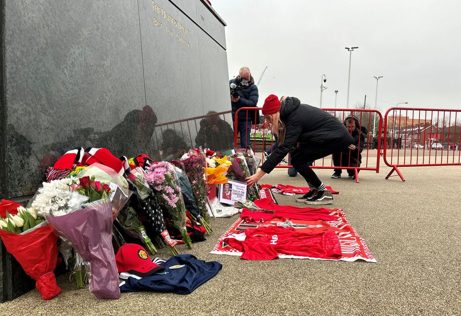 United fans have paid their respects to Denis Law at Old Trafford (Martin Rickett/PA)