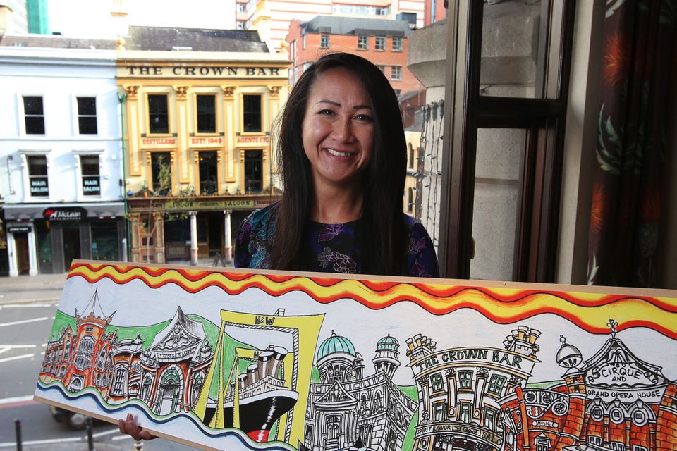 Window of opportunity: Tanya displaying some of her artwork that has proved a runaway success, selling at a stall in St George's Market