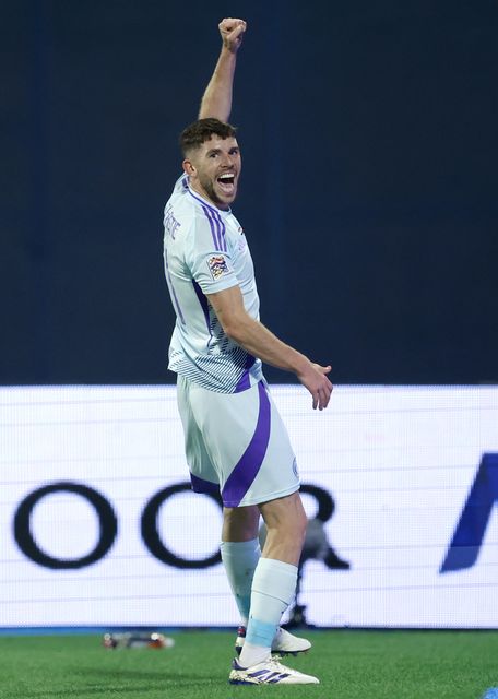 Ryan Christie celebrates scoring Scotland’s opener (PA).