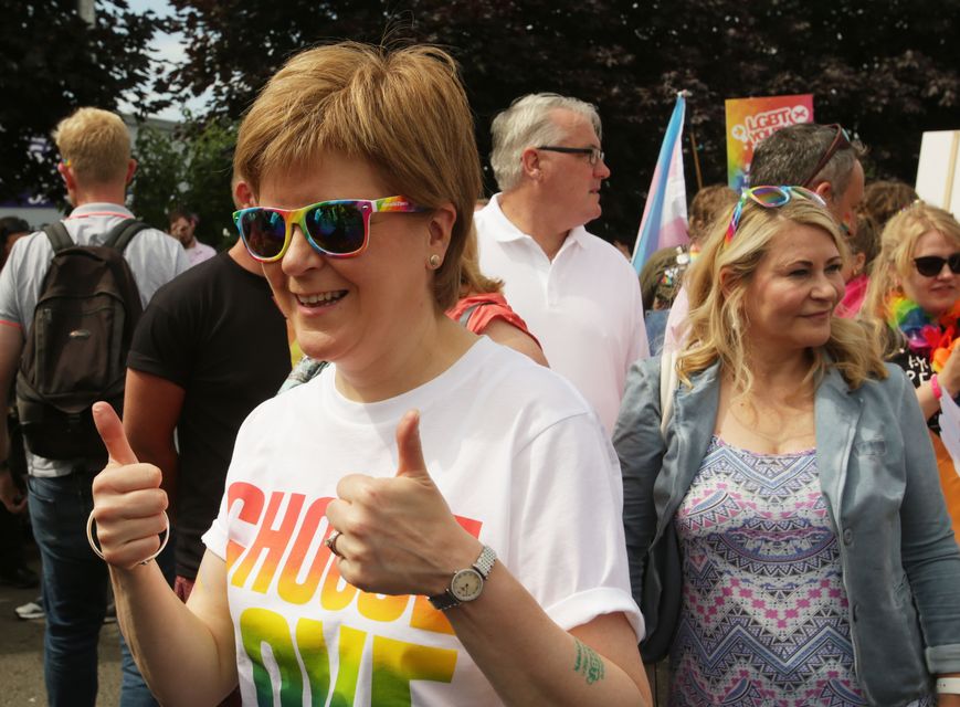 Former Scottish first minister Nicola Sturgeon spoke of her ‘pride’ at having helped introduce equal marriage a decade ago (PA)