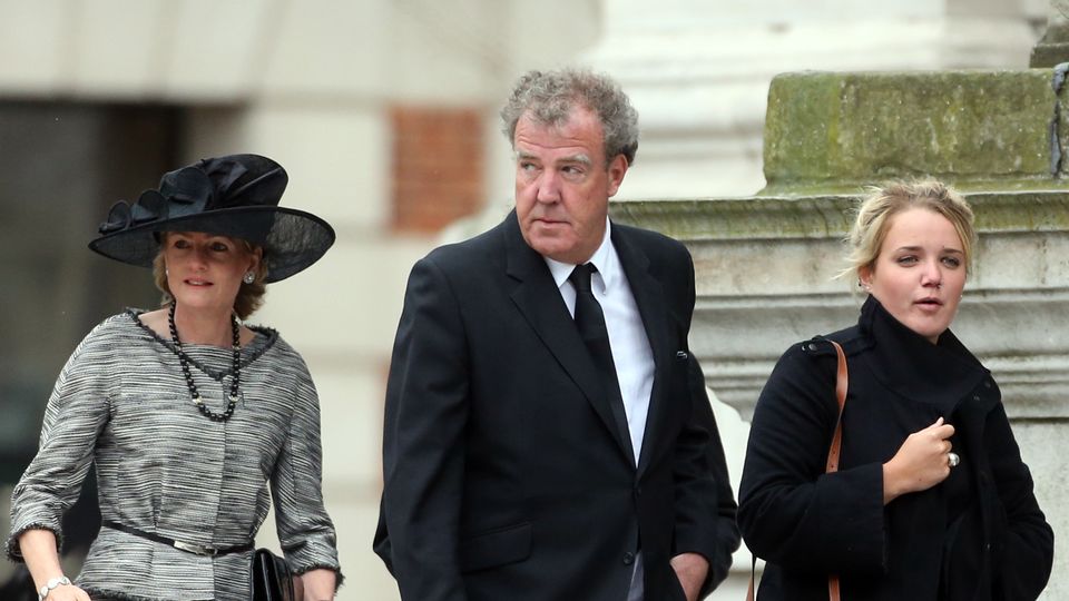 Lady Lloyd Webber with TV presenter Jeremy Clarkson and his daughter Emily (Dave Thompson/PA)