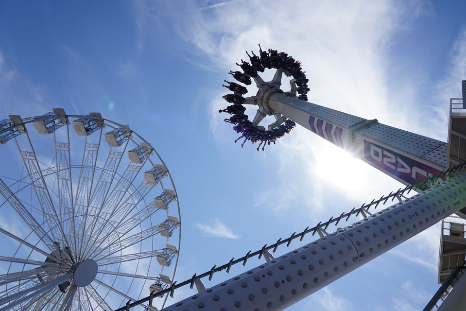 People on the Axis ride at Adventure Island in Southend-on-Sea (Ian West/PA)