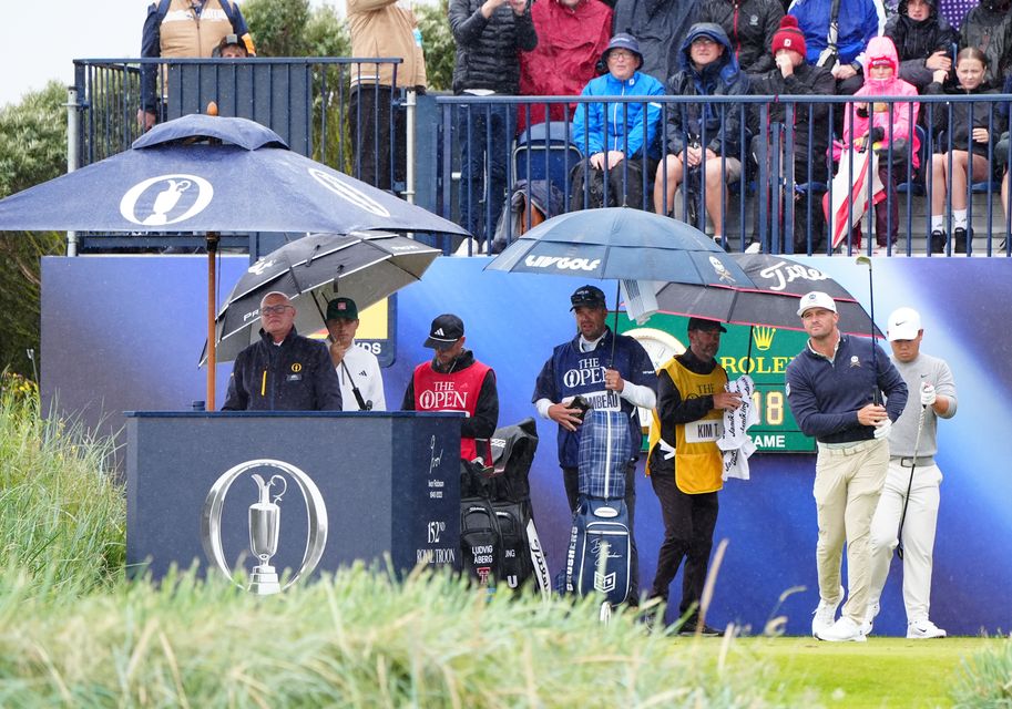 Bryson DeChambeau at the first tee at Royal Troon (Jane Barlow/PA)