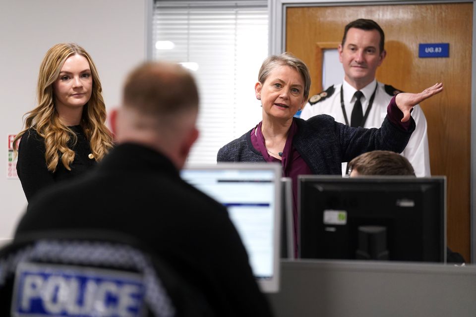 Home Secretary Yvette Cooper during a visit to West Yorkshire Police in December (PA)