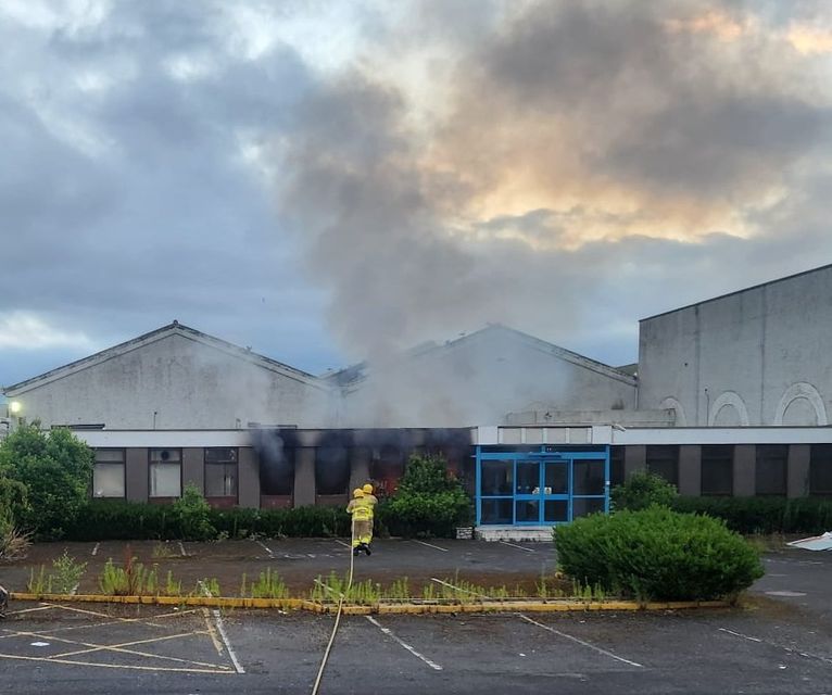 Fire at the former Crown Paints site in Coolock, Dublin. Photo: Dublin Fire Brigade.