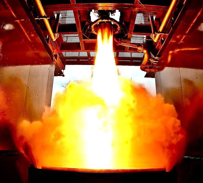 An engine test by Scottish-based rocket company Skyrora (Skyrora/PA)