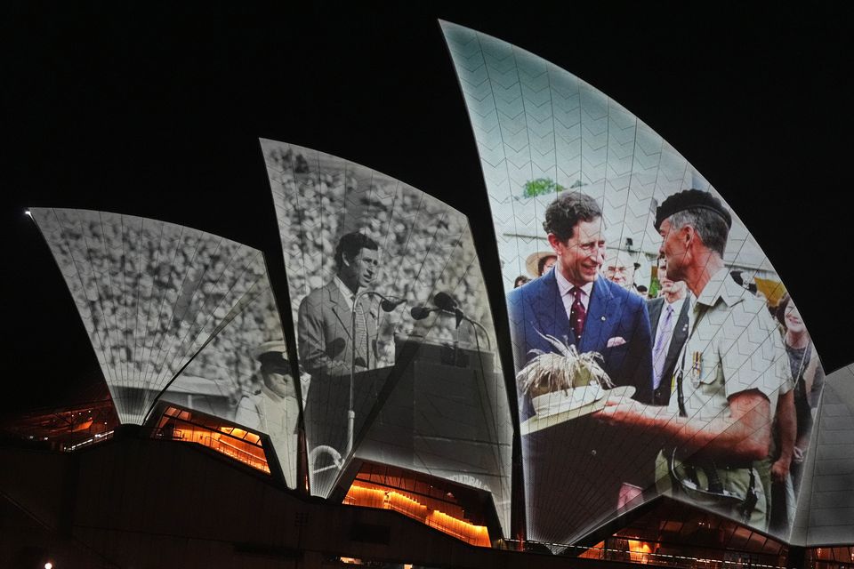 The images included ones of Charles on past visits to Australia (Aaron Chown/PA)