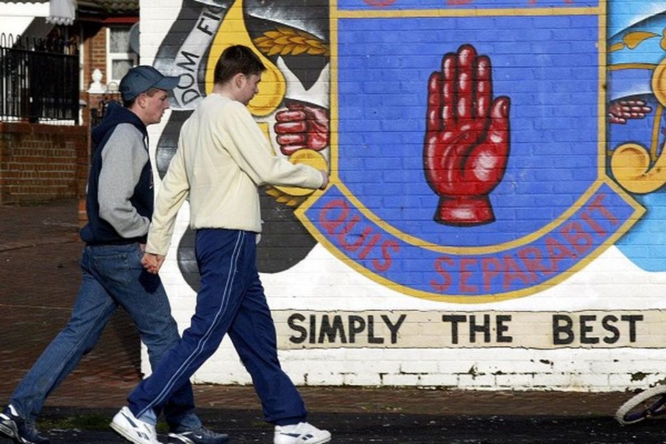 An Ulster Defence Association (UDA) mural on the Shankill Road, Belfast