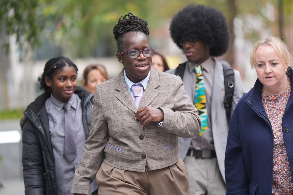 Rosamund Adoo-Kissi-Debrah and family met with a Defra minister on Thursday (Yui Mok/PA)