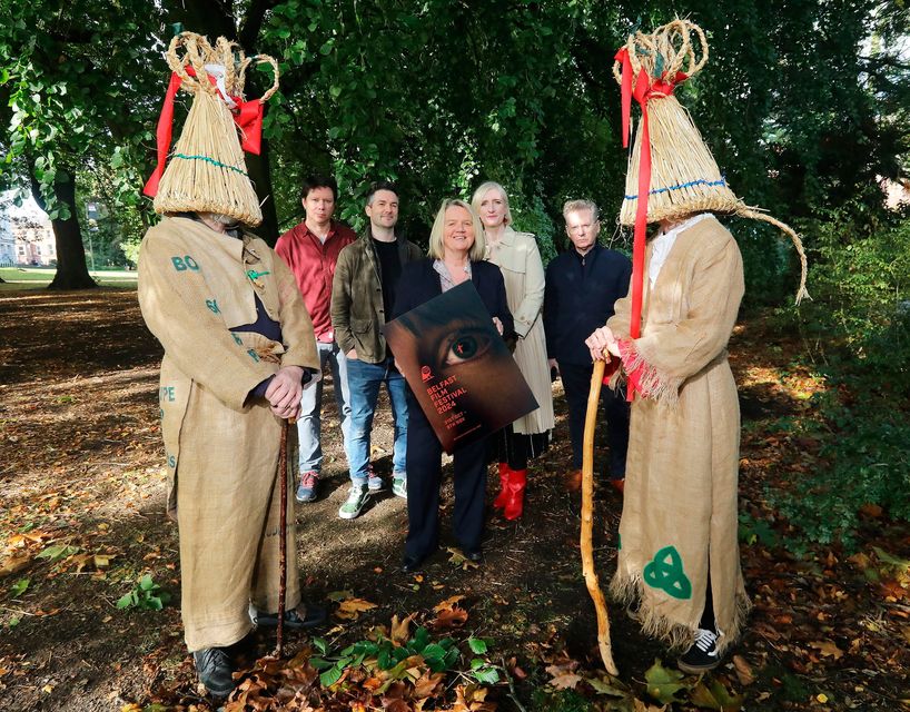 The Wise Guy Producer Leon Coole, Director Sam O'Mahony, Belfast Film Festival Director Michele Devlin, Fréwaka Director Aislinn Clarke and Producer Dermot Lavery, Doubleband Films, launch the 2024 Belfast Film Festival programme (Jim Corr Photography)