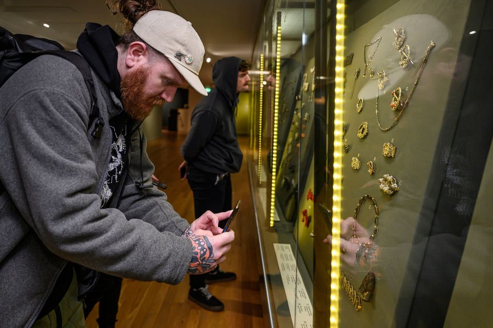 Alex Johnston from Skullduggery Tatu at the Ulster Museum. Photo: Neil Harrison/PA Wire