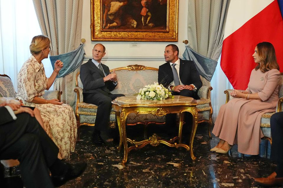 The Duke and Duchess of Edinburgh met the prime minister of Malta and his wife (Aaron Chown/PA)