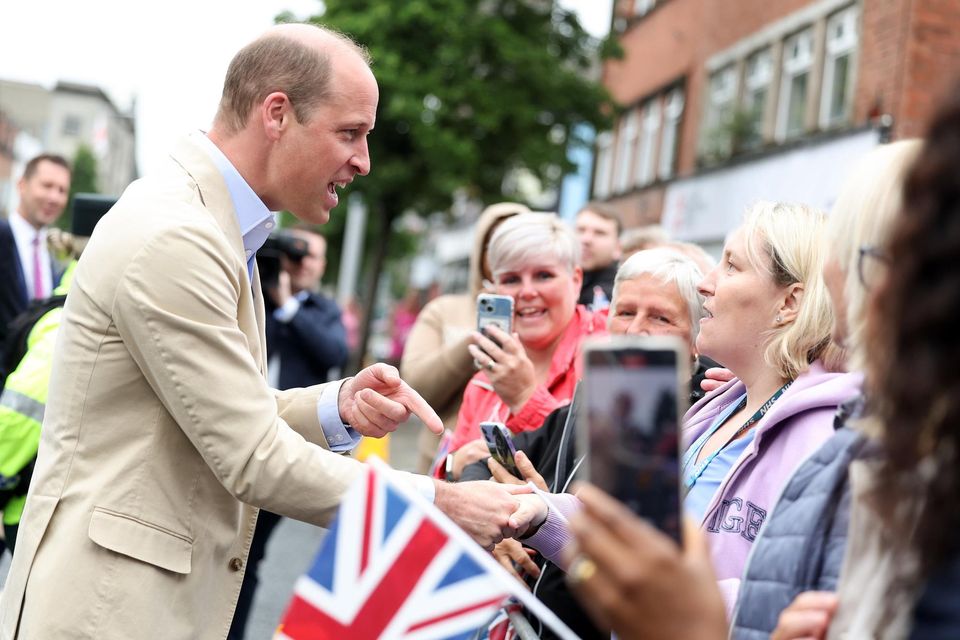 Prince William made time for the gathered well-wishers in east Belfast