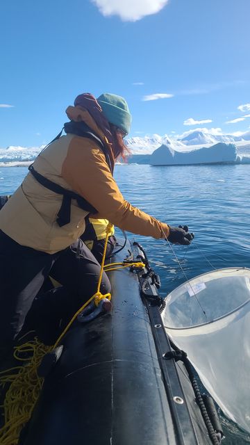 Cait McCarry conducts krill research in Antarctica (University of Strathclyde)