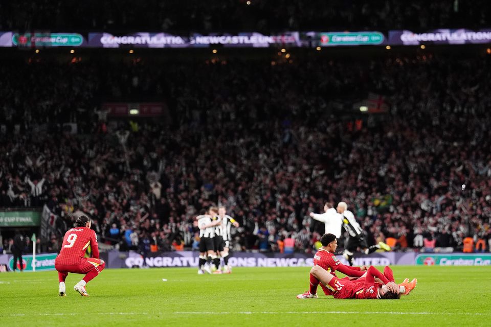 Van Dijk has urged the players to pick themselves up for their final nine matches of the season (John Walton/PA)