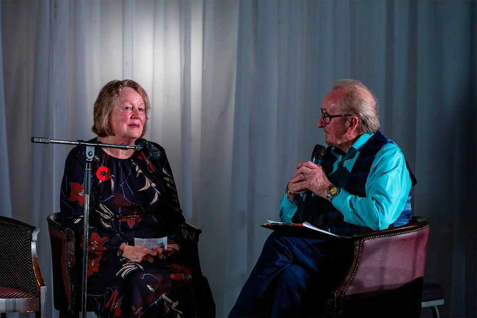 George Jones with Norah Bradford during one of the talks