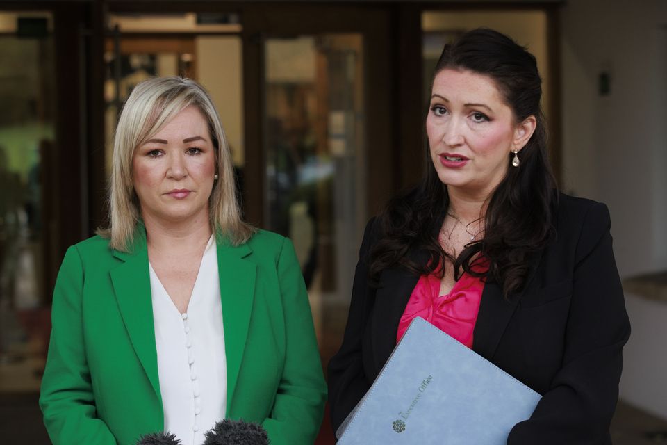 First Minister Michelle O’Neill (left) and deputy First Minister Emma Little-Pengelly have until November 30 to table the motion (Liam McBurney/PA)