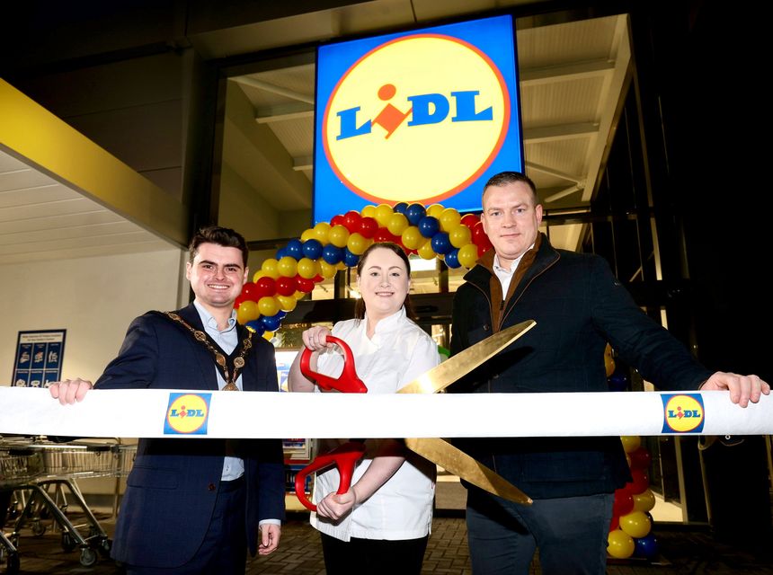 Lidl opened its 43rd store in NI last month with the help of chef Gemma Austin. She was joined by Kurtis Dickson, mayor of Lisburn & Castlereagh City Council and Ivan Ryan, Lidl Northern Ireland regional managing director