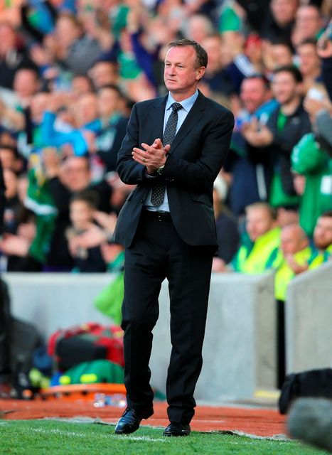 Northern Ireland manager Michael O'Neill during the International Friendly at Windsor Park, Belfast. PRESS ASSOCIATION Photo. Picture date: Friday May 27, 2016. See PA story SOCCER N Ireland. Photo credit should read: Niall Carson/PA Wire. RESTRICTIONS: Editorial use only, No commercial use without prior permission, please contact PA Images for further information: Tel: +44 (0) 115 8447447.