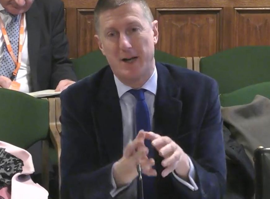 Sir Robert Chote, chair of Northern Ireland Fiscal Council, giving evidence to MPs at the Northern Ireland Affairs Committee at the House of Commons (UK Parliament/PA)