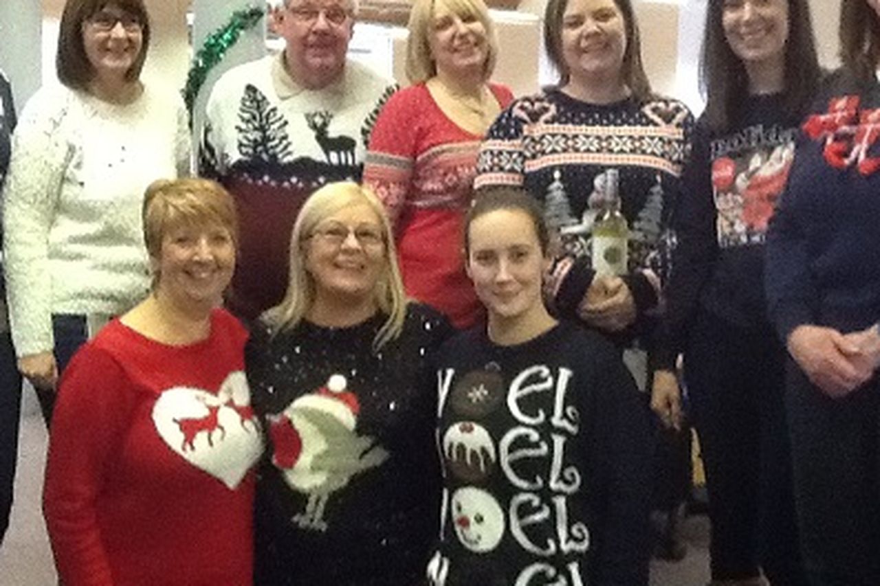 Group christmas outlet jumpers