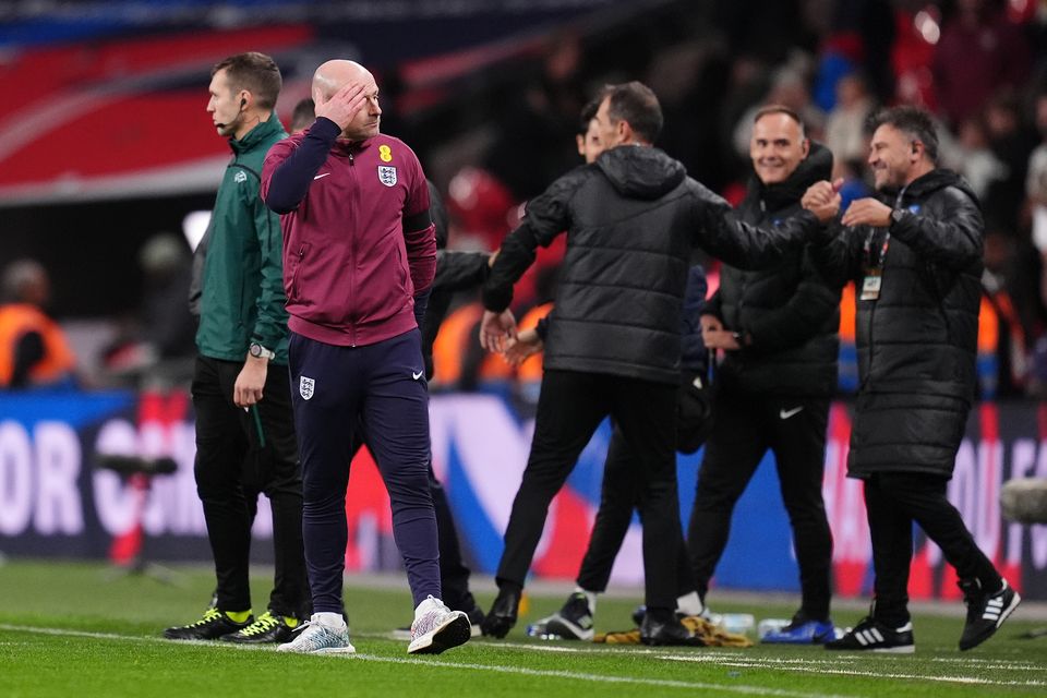 Lee Carsley saw his side beaten by Greece at Wembley (Adam Davy/PA).