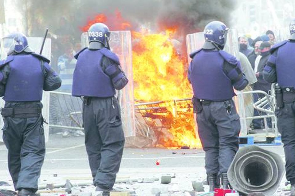 Rioting at the 2006 Love Ulster march in Dublin