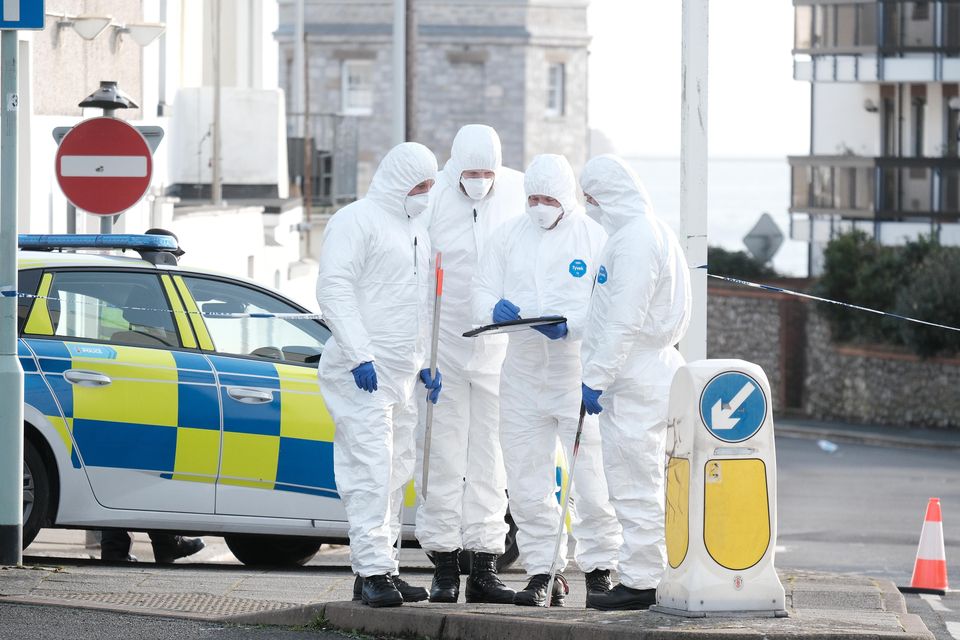 Forensic officers in West Hoe, Plymouth (Matt Keeble/PA)