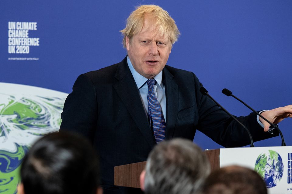 The Prime Minister Boris Johnson at the launch of the next COP26 UN Climate Summit at the Science Museum, London.