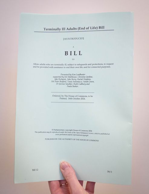 The Terminally Ill Adults (End of Life) Bill proposed by Labour MP Kim Leadbeater (Stefan Rousseau/PA)