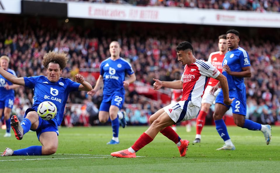 Gabriel Martinelli opened the scoring for the hosts (Adam Davy/PA).