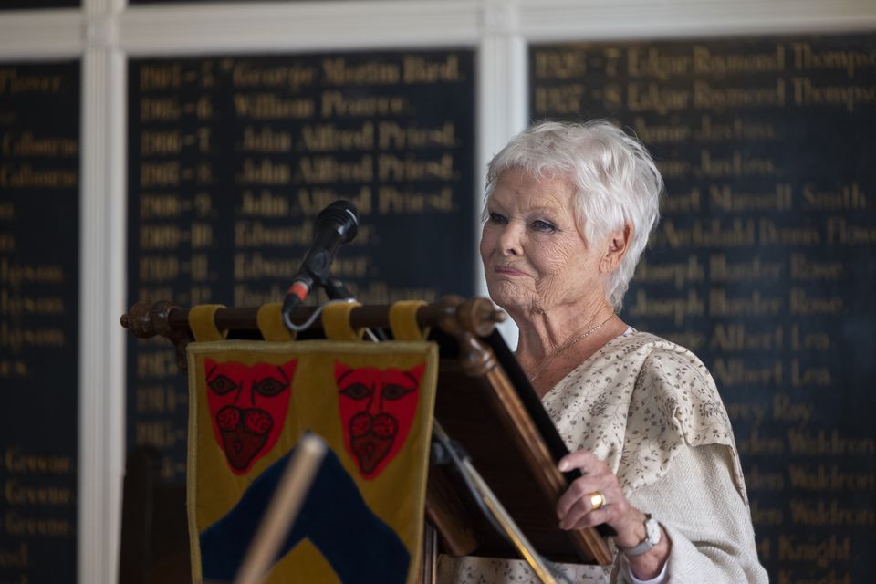 Dame Judi Dench visits Stratford-upon-Avon, home of the Royal Shakespeare Company, to receive the honour of Freewoman of the town (Fabio De Paola/PA)