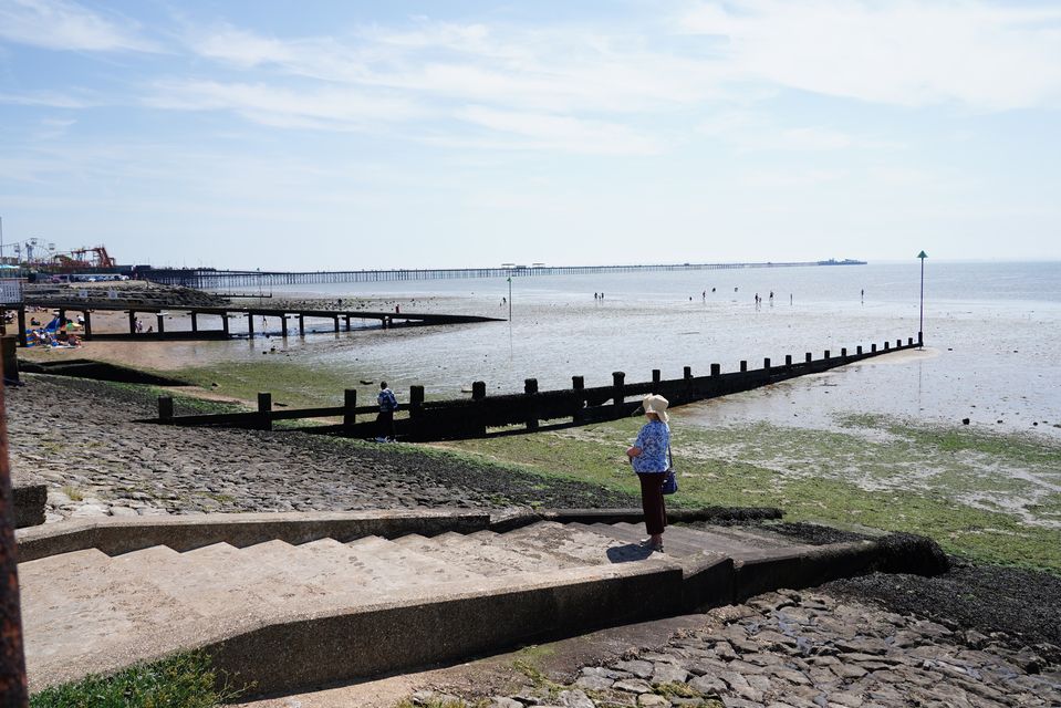 People enjoy the warm weather at Southend-on-Sea (Ian West/PA)