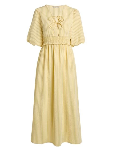 Tu Yellow Smocked Tea Dress, £28, Tu Clothing
