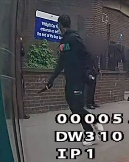 Hassan Sentamu was caught on CCTV running away from the scene holding a knife (Met Police/PA)